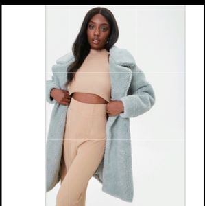 F21 mint green long line coat